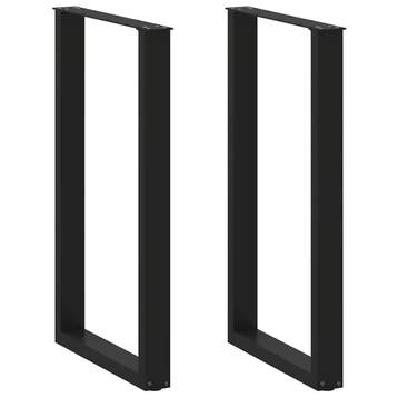 vidaXL Bartafelpoten 2 st U-vormig 60x(100-101) cm staal, Huis en Inrichting, Tafelonderdelen, Verzenden, Nieuw