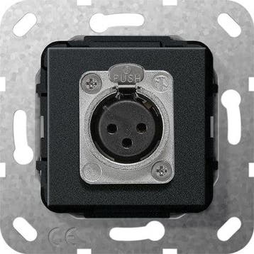 Gira D-Series XLR Socket Basis Element Zwart Mat - 566710, Doe-het-zelf en Verbouw, Elektra en Kabels, Verzenden, Nieuw, Overige typen
