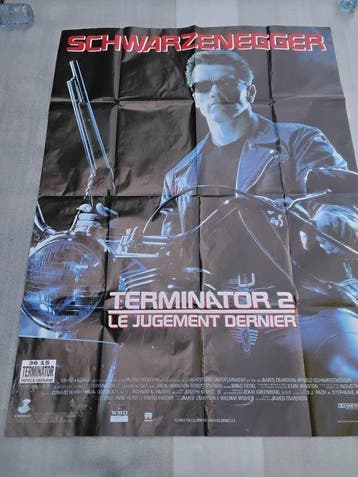 Tri star - Affiche de cinema du film terminator II 1991, Verzamelen, Nieuw