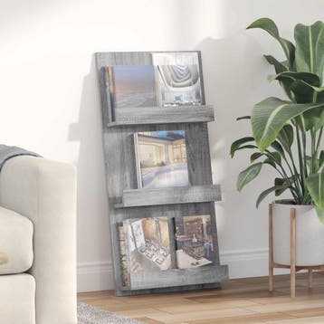 vidaXL Tijdschrift Rek Grijs Sonoma 51 x 11 x 102 cm Bewerkt, Verzenden, Nieuw