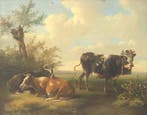 Albertus Verhoesen (1806-1881), Koeien in de melkweide, Antiek en Kunst, Kunst | Schilderijen | Klassiek
