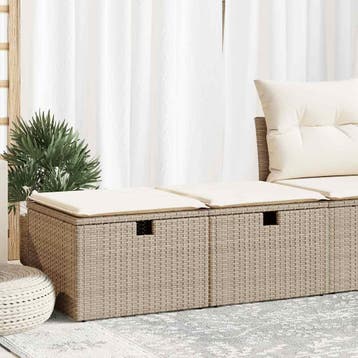 vidaXL 2-delige Loungeset met kussens poly rattan acacia, Verzenden, Nieuw, Loungeset