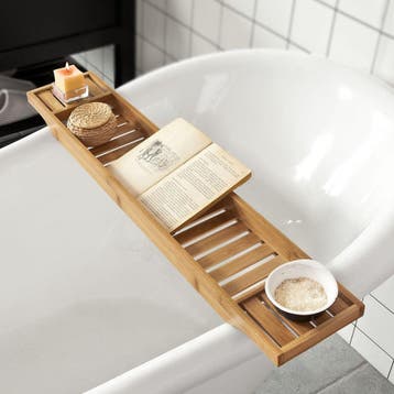 2dekans | SoBuy Badplank van Bamboe – 80 cm – Massief Hout,, Ophalen of Verzenden, Zo goed als nieuw