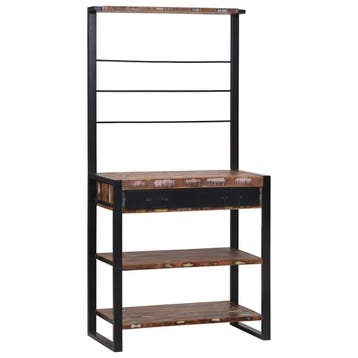 vidaXL Keukenrek Multikleur en Zwart 80 x 40 x 160 cm, Verzenden, Nieuw