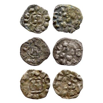 Italië, Lucca. Henry III-V (1039-1125 AD). Denier Lot of 3