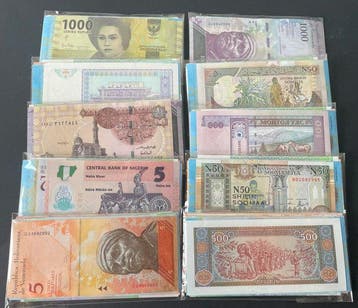 Wereld. - 10 x 50 different - (500 banknotes) - various