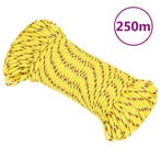 vidaXL Boot touw 3 mm 250 m polypropyleen geel, Verzenden, Nieuw