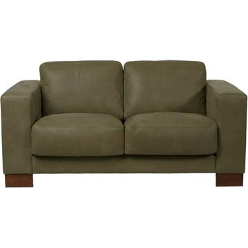 Leren bank Clear - 2 zits - Kenia Olive (olijf) - Poten, Bohemian, Eigentijds, Modern, Retro, Vintage, 150 tot 200 cm, Nieuw, Ophalen of Verzenden