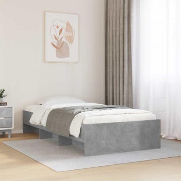 vidaXL Bedframe met plank Betongrijs 80 x 200 cm Bewerkt, Eenpersoons, Verzenden, Nieuw, Grijs