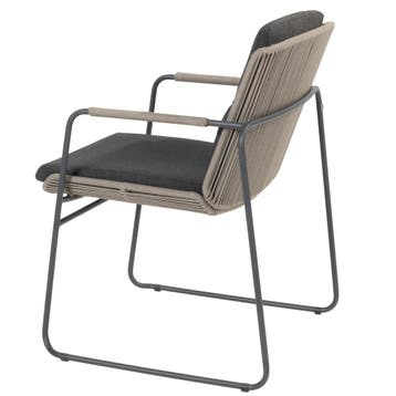 Showroommodel 4 x Parma tuinstoel stapelbaar antraciet, Ophalen of Verzenden, Nieuw