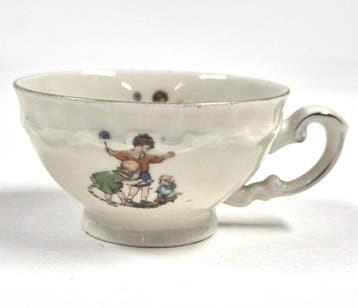Vintage Johann Haviland kinderkopje met handgeschilderde, Verzenden, Gebruikt
