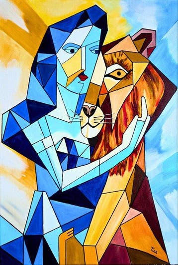 Tina Art - My friend lion