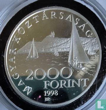 Hongarije 2000 forint 1998 (PROOF) Sailingboat Phoenix, Verzenden, Overige landen, Losse munt, Goud