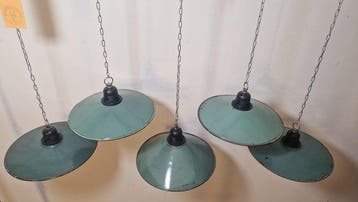 Plafondlamp (5) - Emaille, Staal - Geëmailleerde lampen 5