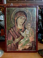 Icoon - Moeder Gods - Hout - Grieks-orthodoxe icoon, Antiek en Kunst