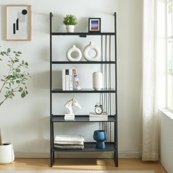 Staand rek Storfjord ladderplank 183,5x80x40 cm zwart [en.ca, Verzenden, Nieuw