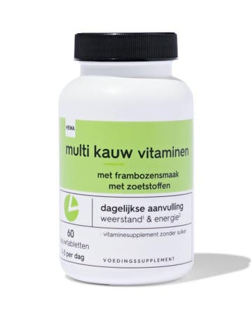 HEMA Multivitamine kauwtabletten 60 stuks, Verzenden, Nieuw