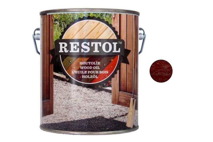 Restol Restol houtolie zijdeglans 2,5 liter, hardhoutbruin, Doe-het-zelf en Verbouw, Verf, Beits en Lak, Nieuw, Verzenden
