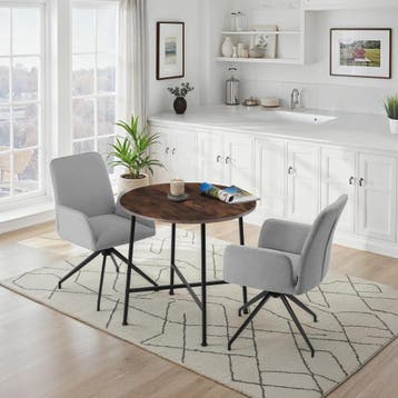 Eettafel Ennis 80x76cm - Industrieel hout donker, rustiek, Verzenden, Nieuw