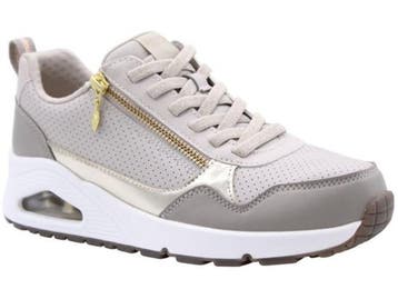 Skechers UNO - METALLIC SLIDERS - Dames Sneakers - Taupe, Kleding | Dames, Verzenden, Zo goed als nieuw