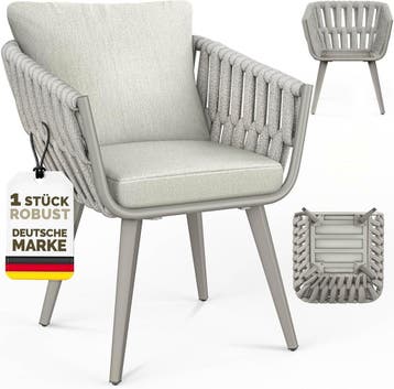 Tuinstoelen - Weerbestendig - Met armleuning - Beige - Tillv, Verzenden, Zo goed als nieuw