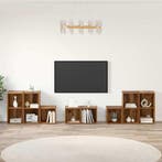 vidaXL TV-kast set Wandgemonteerd 8 pcs Oud Hout Bewerkt, Huis en Inrichting, Minder dan 50 cm, Verzenden, Nieuw, Minder dan 100 cm
