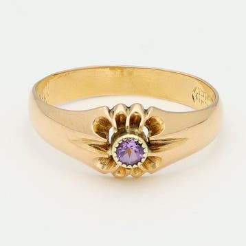 Ring - 18 karaat Geel goud - Amethist, Nieuw