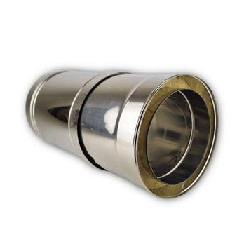 Dubbelwandig rookkanaal RVS,  Ø125-180, (400-580mm) paspijp, Huis en Inrichting, Kachels, Ophalen of Verzenden, Nieuw