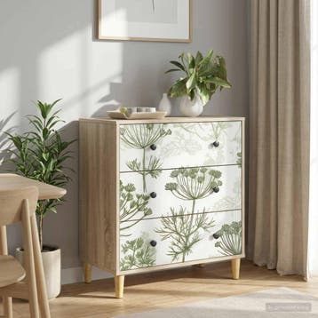 vidaXL Ladekast GOTHA Groene boomprint 66 x 36,5 x 75 cm, Verzenden, Nieuw