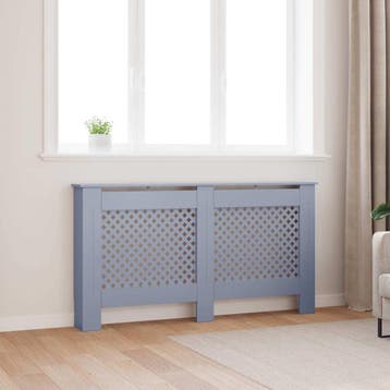 vidaXL Radiatorombouw 152x19x81,5 cm MDF antraciet, Doe-het-zelf en Verbouw, Verwarming en Radiatoren, Verzenden, Nieuw
