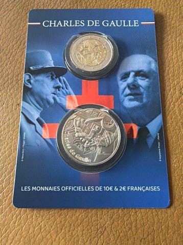 Frankrijk. 10 Euro 2020 Charles de Gaulle 17g (.333) und 2€