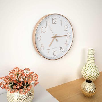 vidaXL Wandklok 30 cm roségoud, Verzenden, Nieuw