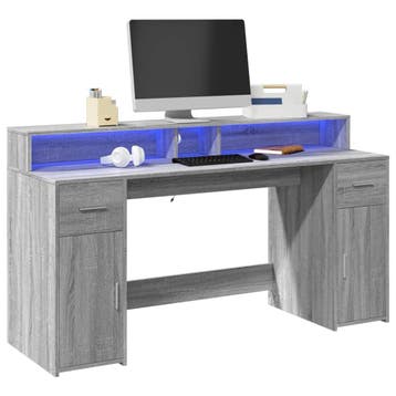 vidaXL Bureau Grijs Sonoma 160 x 55 x 91 cm Engineered wood, Verzenden, Nieuw
