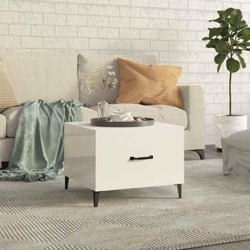 vidaXL Salontafel met metalen poten 50x50x40 cm hoogglans, 50 tot 100 cm, Verzenden, Nieuw, 50 tot 100 cm