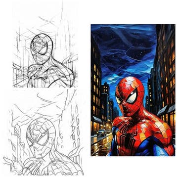 Jacob Hitt - Canvas ready-to-hang - Spiderman - w/COA listed, Nieuw