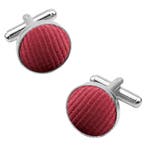 Fako Bijoux - Manchetknopen - Staal & Streep - Ø 16mm - Rood, Verzenden, Nieuw