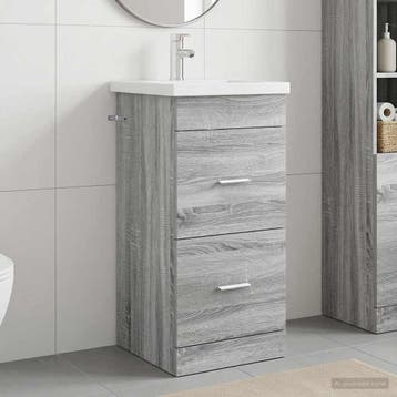 vidaXL Badkamermeubel met Wasbak Grijs Sonoma 42 x 40 x 84,5, Verzenden, Nieuw