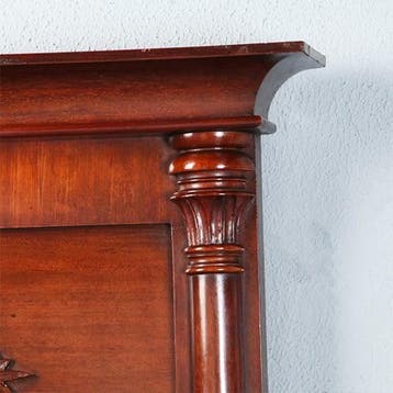 Smalle biedermeier mahoniehouten schouwspiegel ca 1820 met z, Ophalen of Verzenden