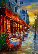 Yuni R. P - Luces del Bar-Café al Atardecer
