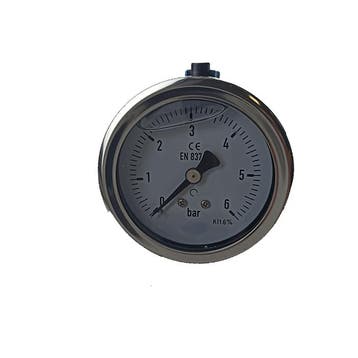 Glycerine manometer 1/4 axiaal 0-6 bar, Verzenden, Nieuw