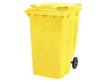 2-wiel kunststof afvalcontainer - 340 liter - geel, Ophalen of Verzenden