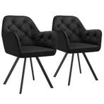 Fluwelen draaistoel Lucia, gestoffeerd - zwart, Set van 2, Huis en Inrichting, Stoelen, Verzenden, Nieuw