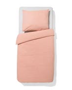 HEMA Dekbedovertrek 140x200/220cm chambray oranjerood, Verzenden, Nieuw