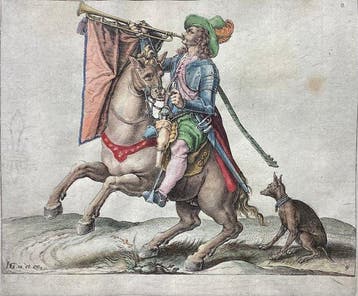 Jacques De Gheyn II (1565-1629) - Trombettiere che suona la