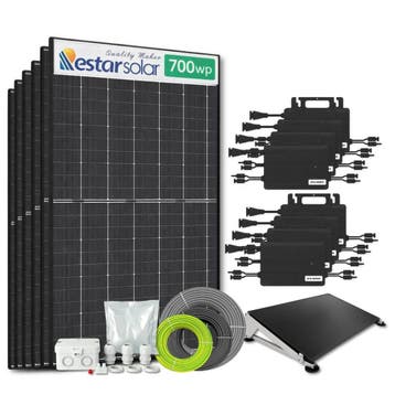 Zonnepanelen Pakket Platdak 14 kW 20x 700Wp Micro-omv., Ophalen of Verzenden, Nieuw