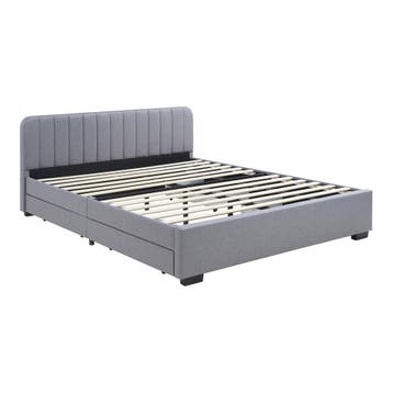 Bed Nofrenna bedframe met 4 bedlades 200x140 cm grijs [en.ca, Verzenden, Nieuw