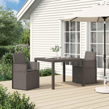 vidaXL Tuin Eetstoelen 2 st Lichtgrijs en antracietkleurig, Tuin en Terras, Verzenden, Nieuw, Kunststof