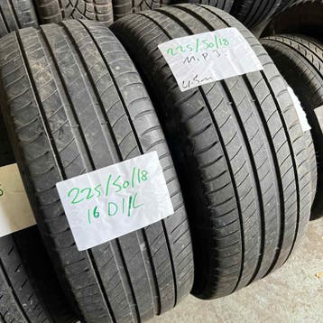 2 x Michelin Primacy 3 225-50-18 Zomerbanden 4,5mm, 18 inch, Gebruikt, Ophalen of Verzenden, Band(en)