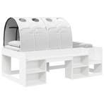 vidaXL Bedframe met tunnel met plank 3 pcs Wit Geconstrueerd, Verzenden, Nieuw, Wit, Hout