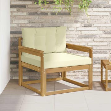 vidaXL Buiten Midden Sofa Polyester Wit, Tuin en Terras, Verzenden, Nieuw